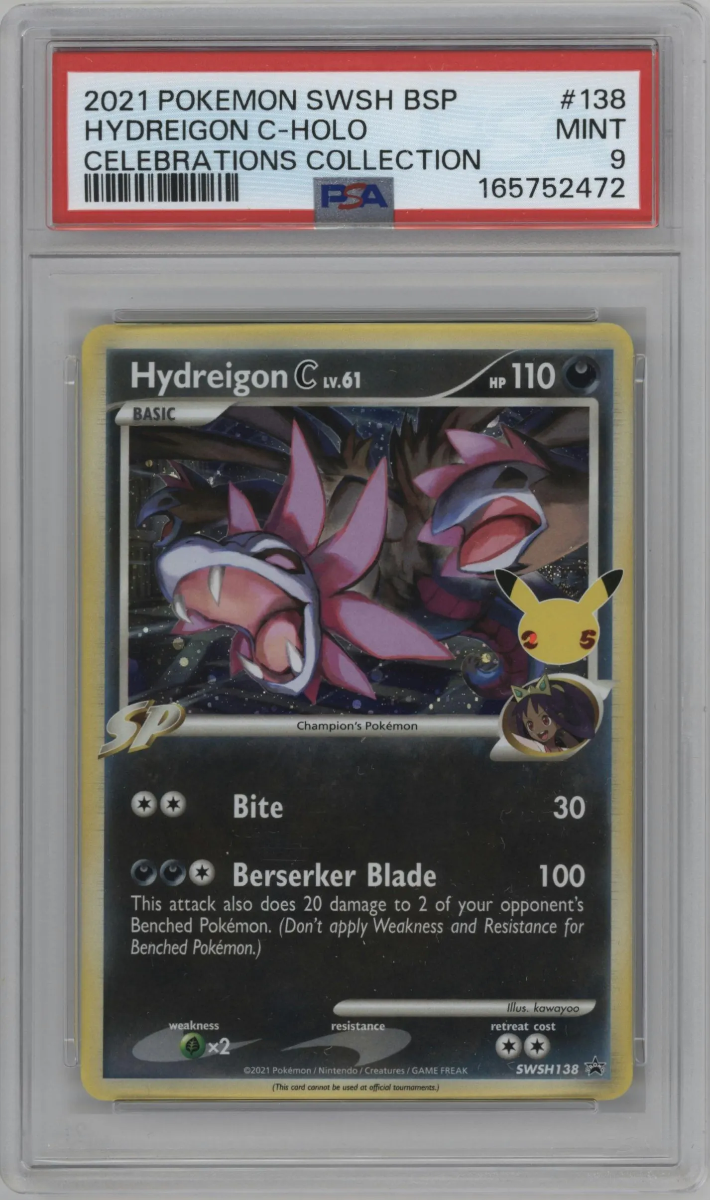 2021 Pokemon SWSH Hydreigon C Celebrations Collector Chest #SWSH138 PSA 9