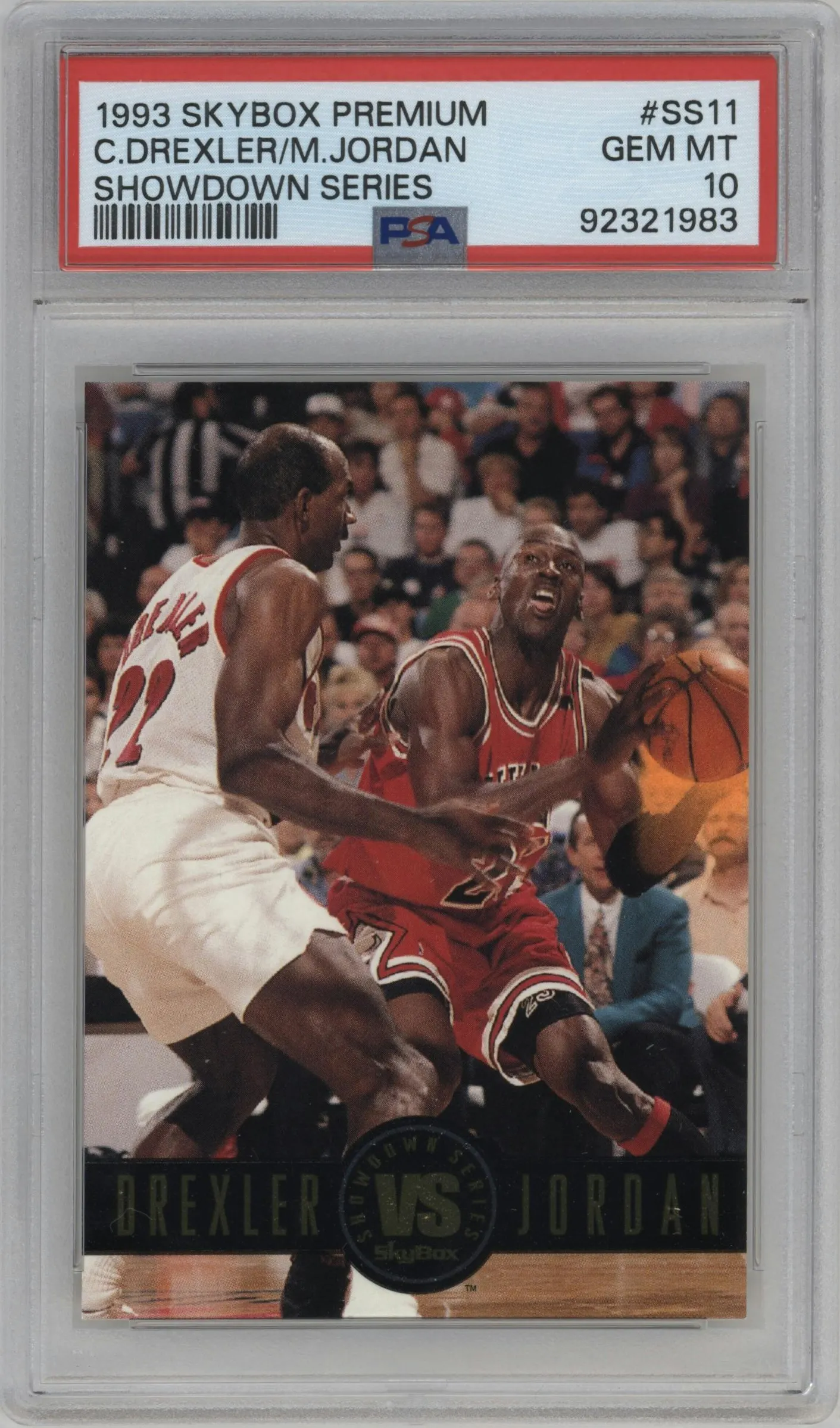 1993 SkyBox Premium Showdown Series Clyde Drexler/Michael Jordan #SS11 PSA 10