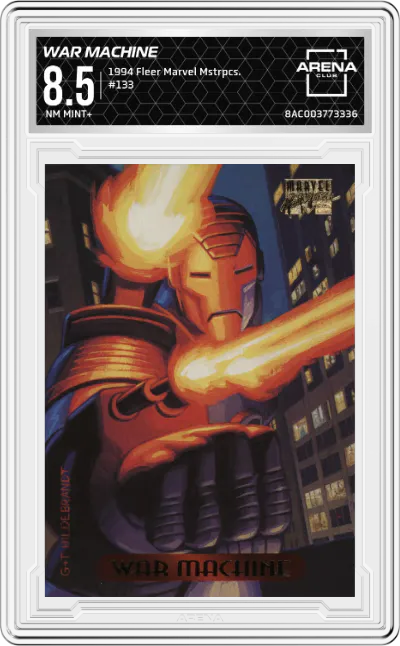 1994 Fleer Marvel Masterpieces War Machine #133 ARENA CLUB 8.5
