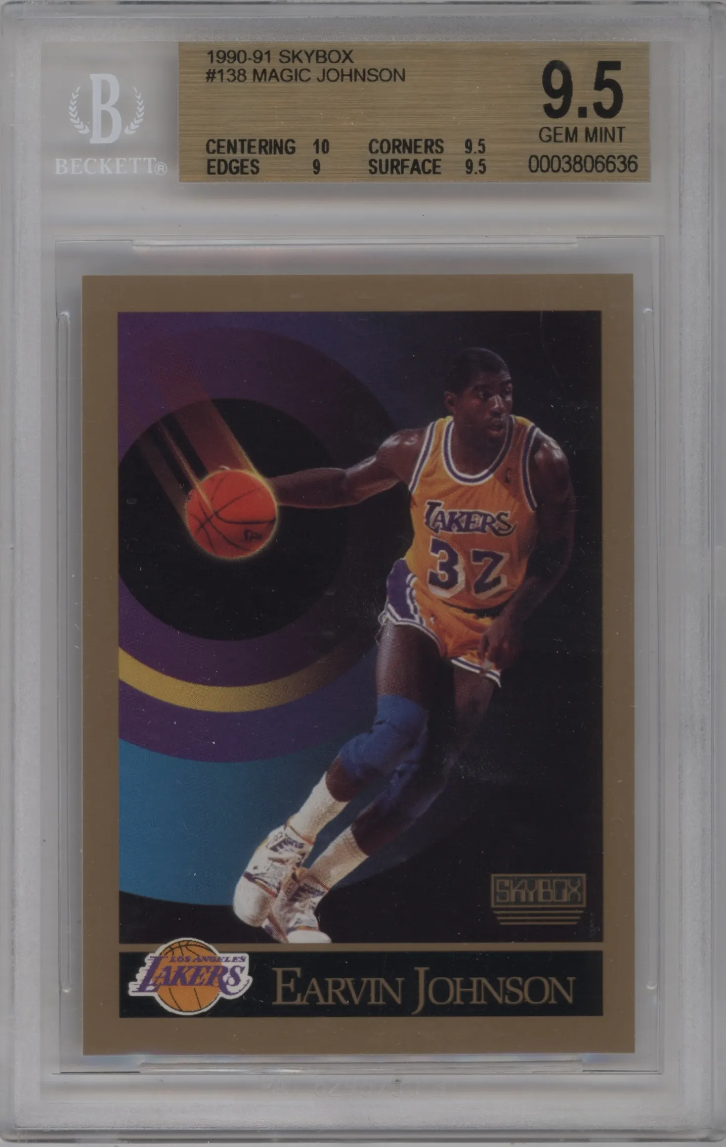 1990 SkyBox Earvin Johnson #138 BGS 9.5