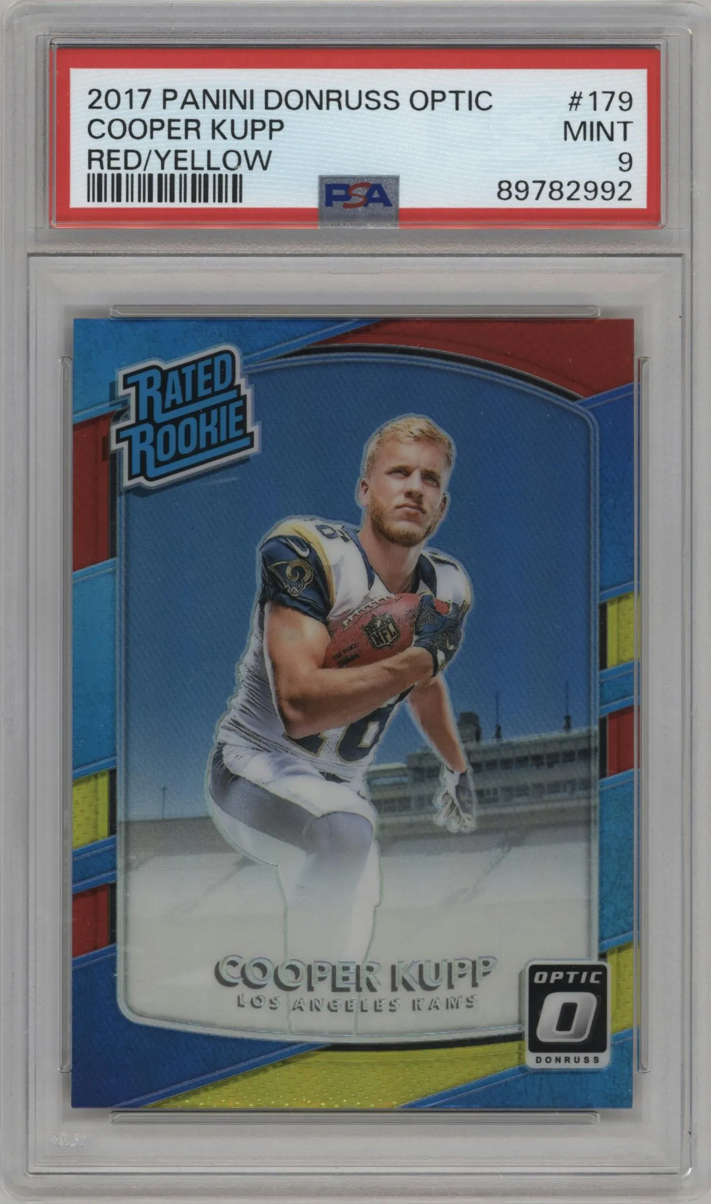 2017 Panini Donruss Optic Rated Rookie Cooper Kupp Red/Yellow #179 PSA 9