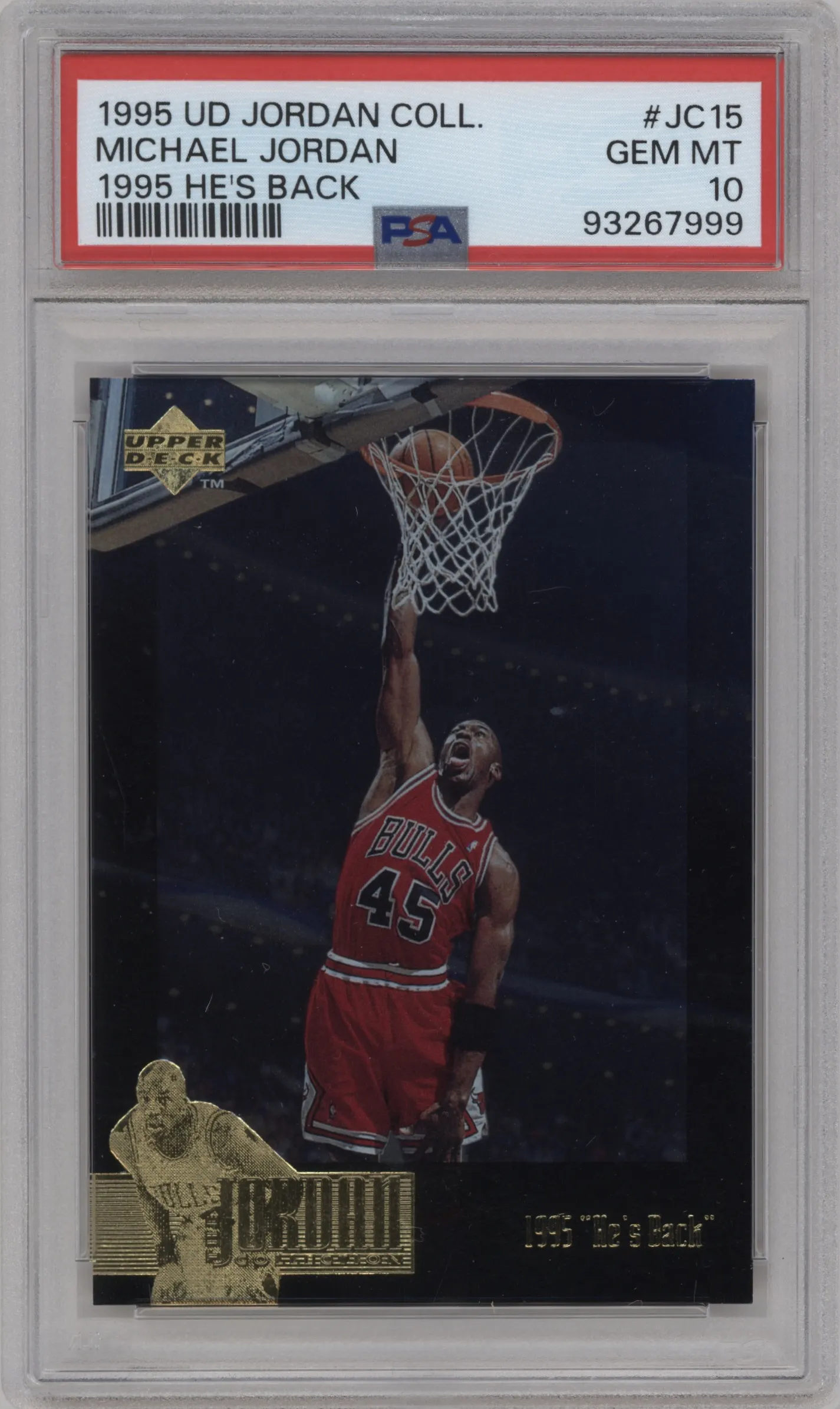 1995 Upper Deck The Jordan Col. Michael Jordan #JC15 PSA 10