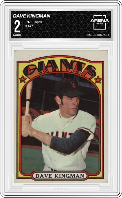 1972 Topps Dave Kingman ARENA CLUB 2