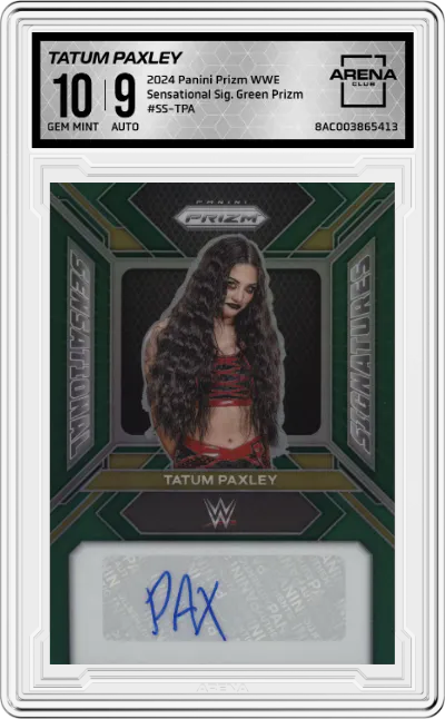 2024 Panini Prizm WWE Sensational Sig. Tatum Paxley Green Prizm ARENA CLUB 10