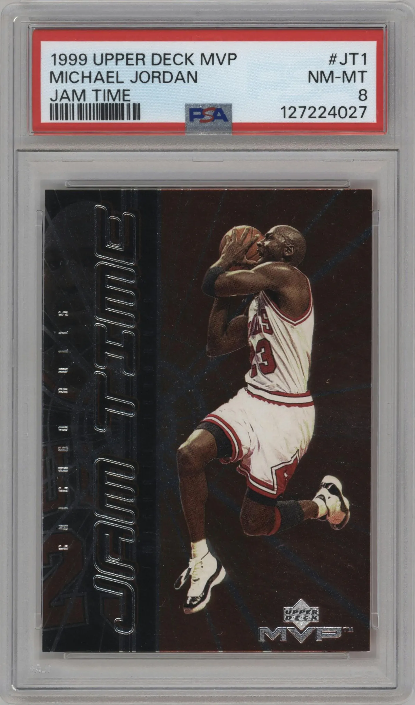 1999 Upper Deck MVP Jam Time Michael Jordan #JT1 PSA 8