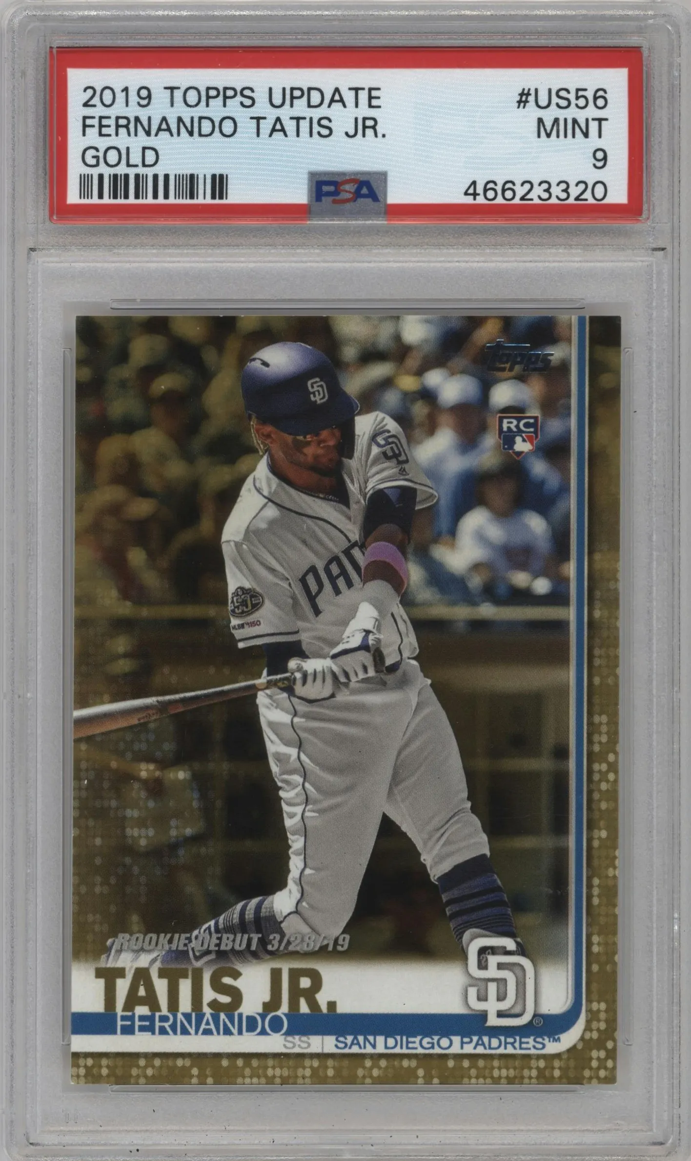 2019 Topps Update Fernando Tatis Jr. Gold #US56 PSA 9