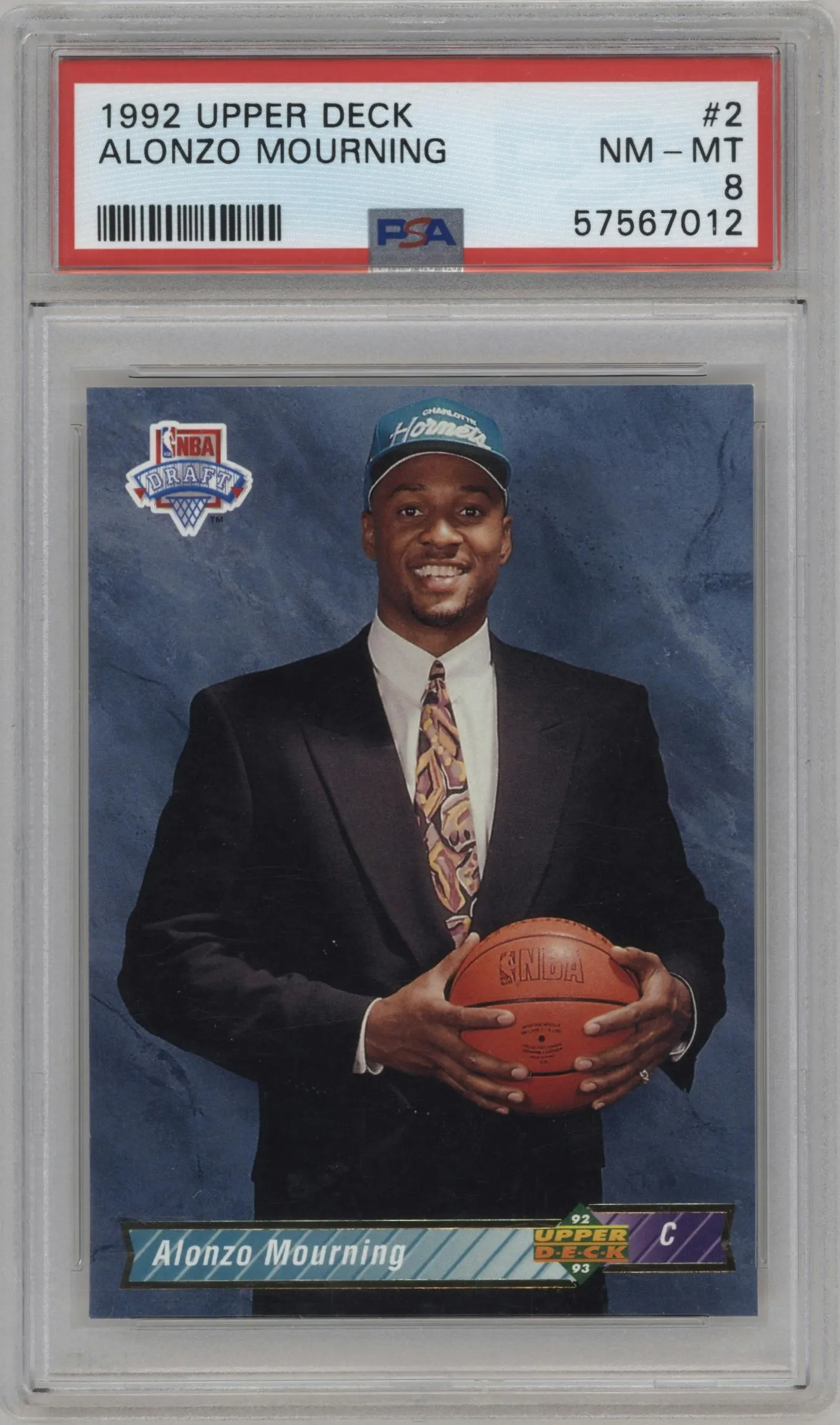 1992 Upper Deck Alonzo Mourning #2 PSA 8
