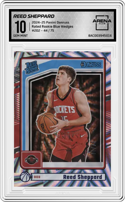 2024 Panini Donruss Rated Rookie Reed Sheppard Blue Wedges ARENA CLUB 10