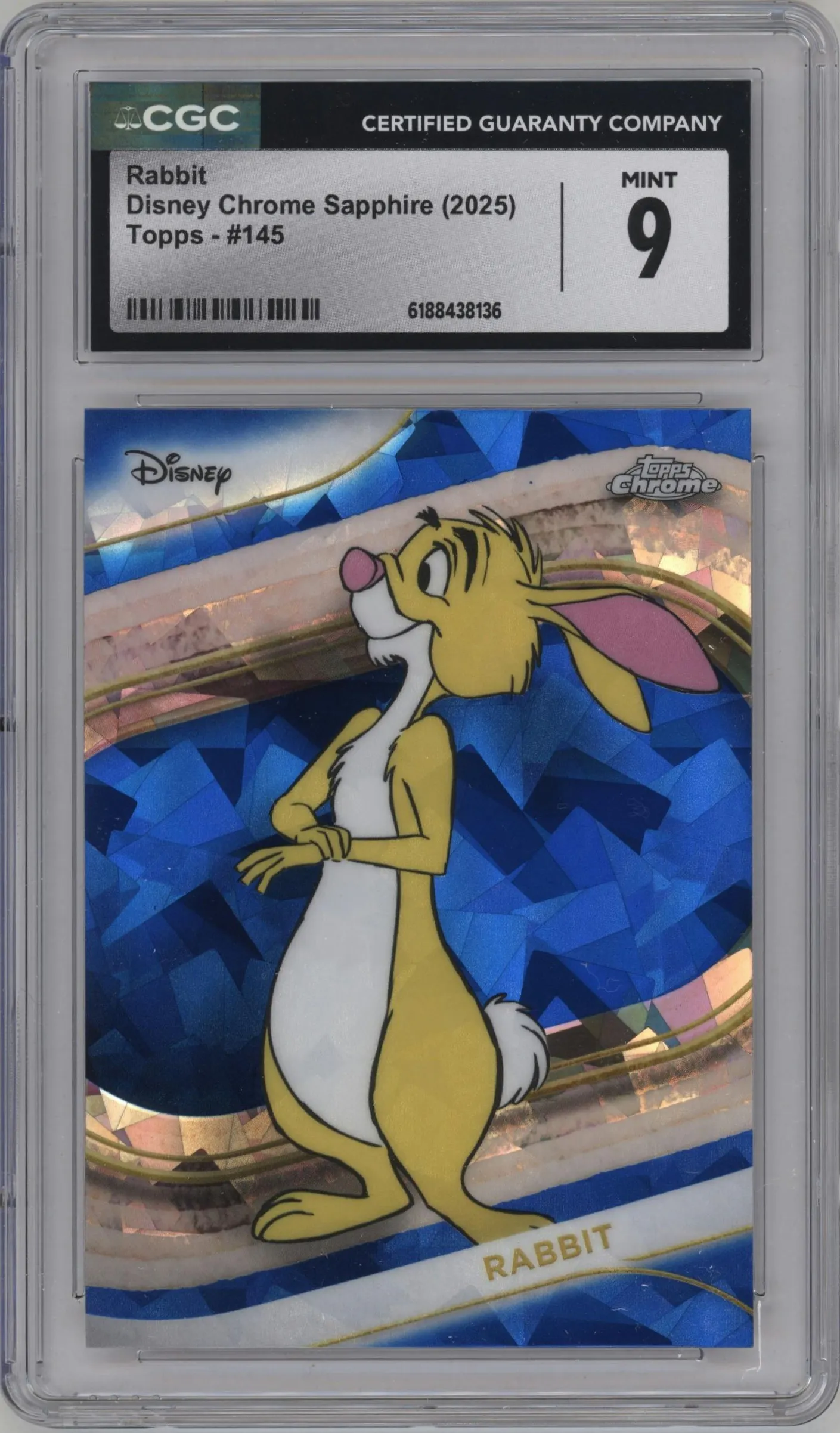 2025 Topps Chrome Sapphire Edition Disney Rabbit #145 CGC 9