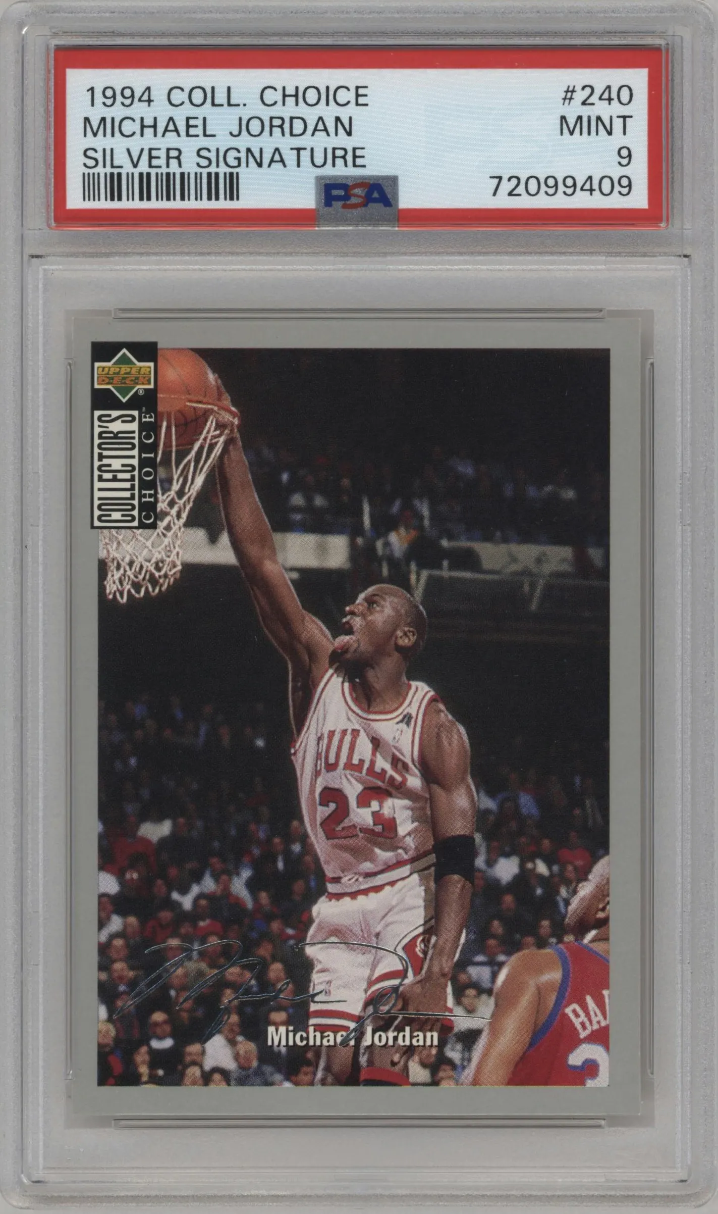1994 Upper Deck Collector's Choice Michael Jordan Silver Sig. #240 PSA 9