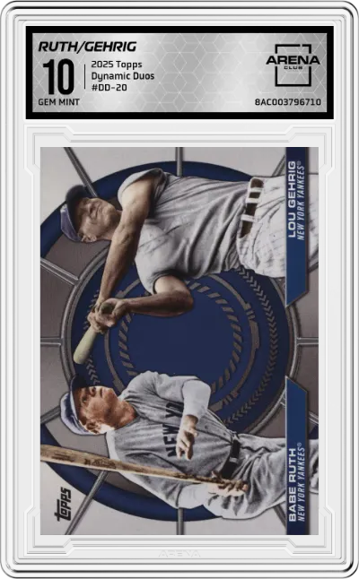 2025 Topps Dynamic Duos Babe Ruth/Lou Gehrig #DD-20 ARENA CLUB 10