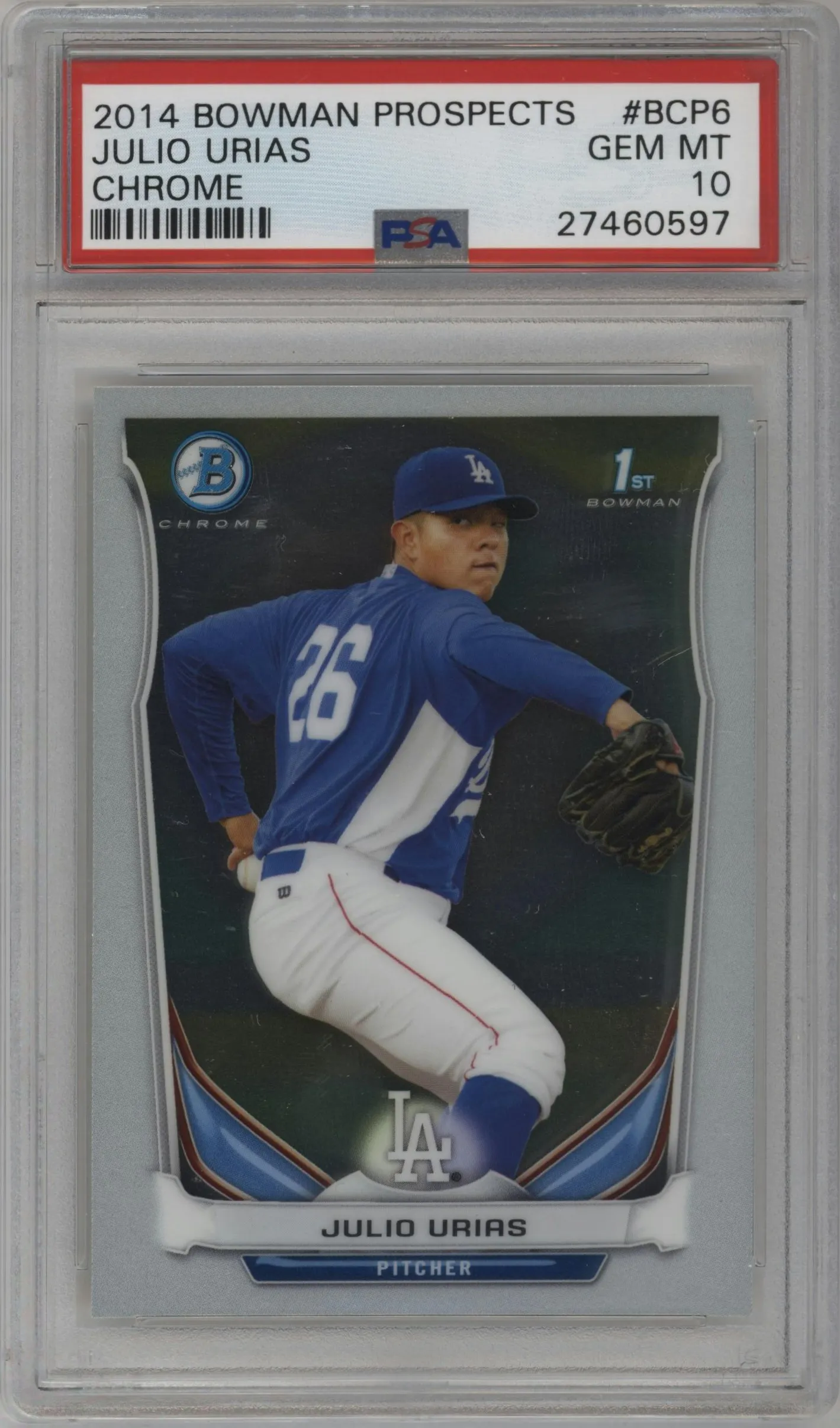 2014 Bowman Chr.Pros. Julio Urias #BCP6 PSA 10