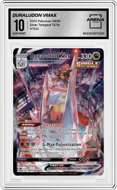 2022 Pokemon SWSH Silver Tempest TG Duraludon VMax #TG21 ARENA CLUB 10
