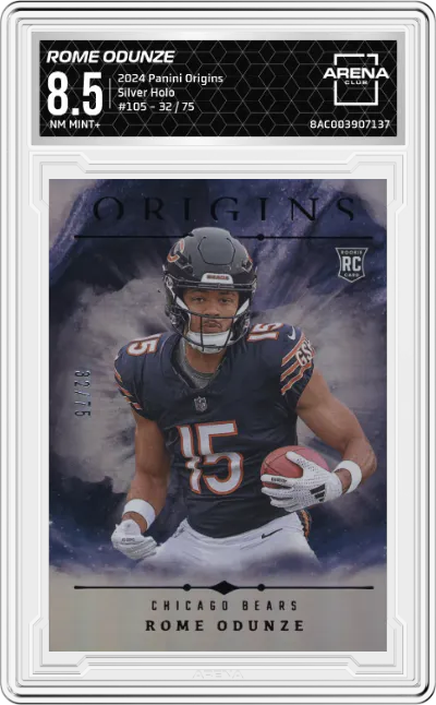 2024 Panini Origins Rome Odunze Silver Holo #105 ARENA CLUB 8.5