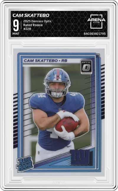 2025 Donruss Optic Rated Rookie Cam Skattebo #228 ARENA CLUB 9