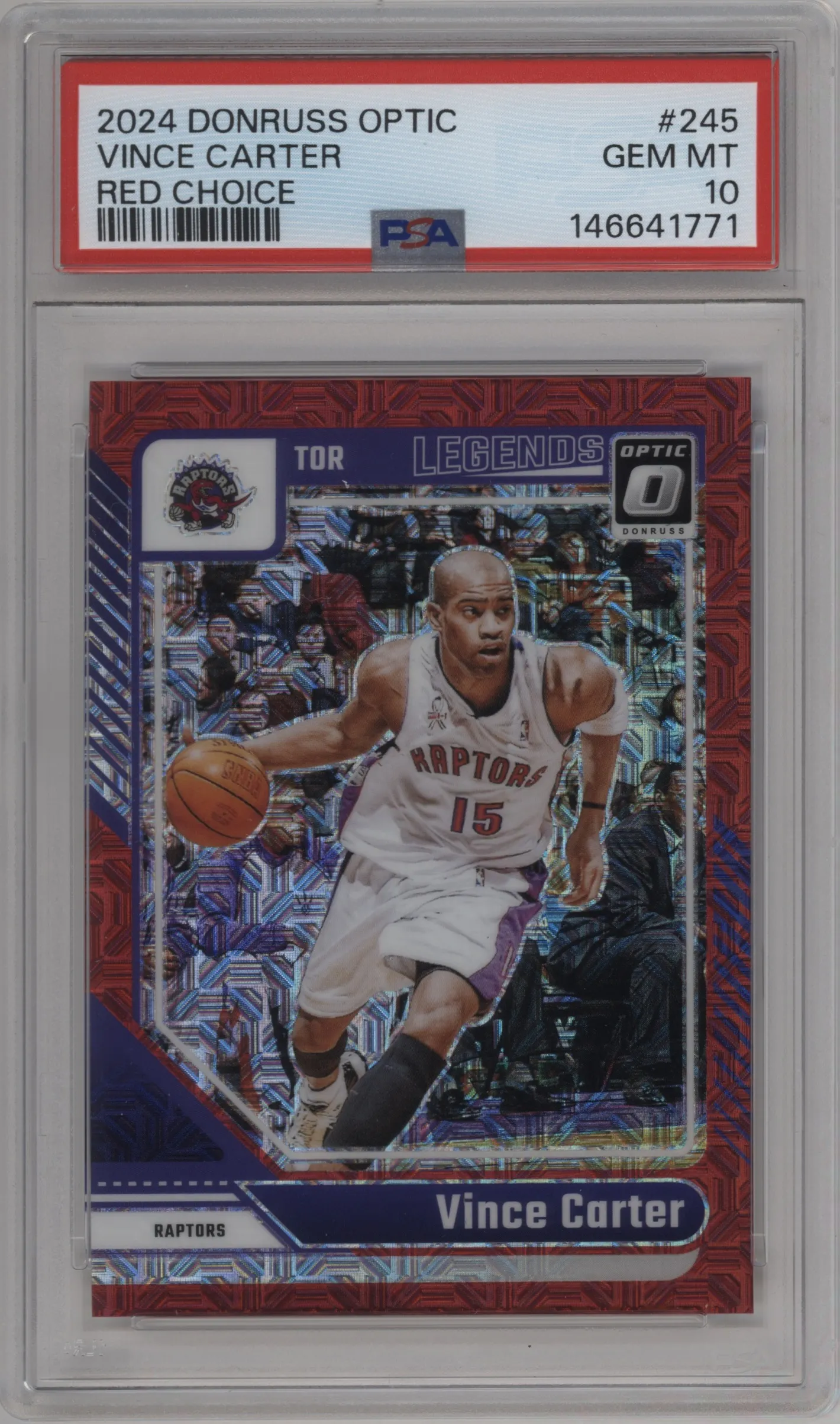 2024 Donruss Optic Vince Carter Choice Red #245 PSA 10