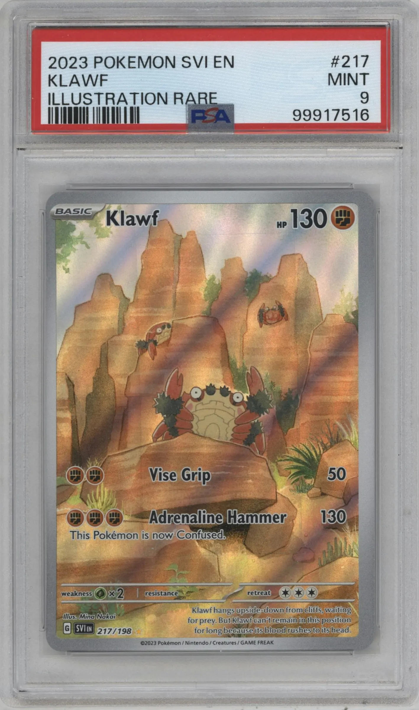 2023 Pokemon SV Klawf #217 PSA 9