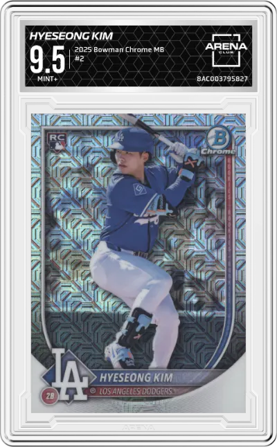 2025 Bowman Chrome Mega Box Hyeseong Kim #2 ARENA CLUB 9.5