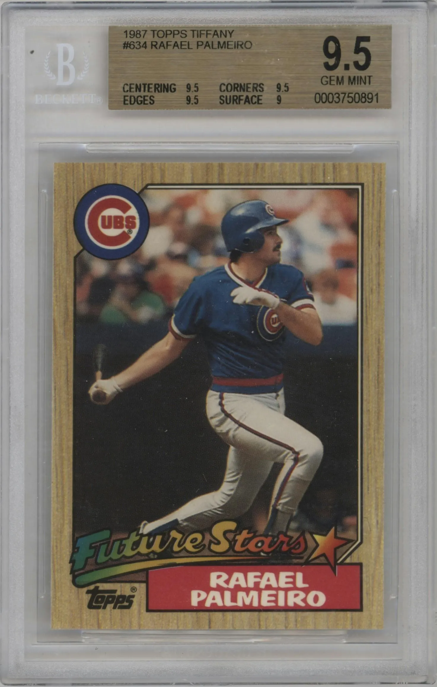 1987 Topps Rafael Palmeiro Tiffany #634 BGS 9.5