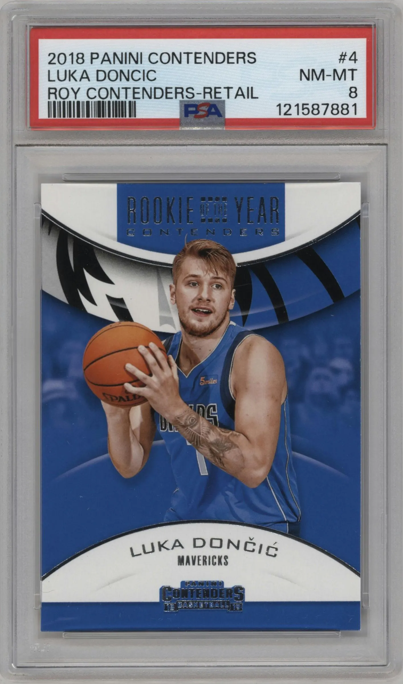 2018 Panini Contenders ROTY Luka Doncic Retail #4 PSA 8