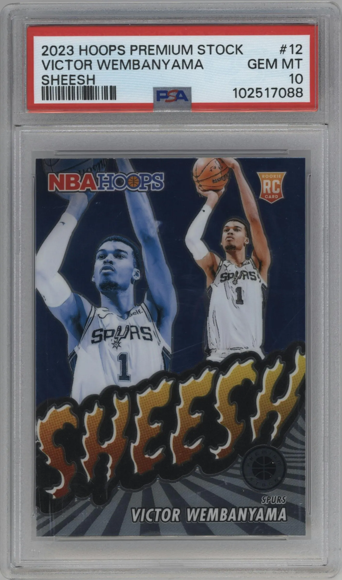 2023 Panini Hoops Premium Stock Sheesh Victor Wembanyama #12 PSA 10