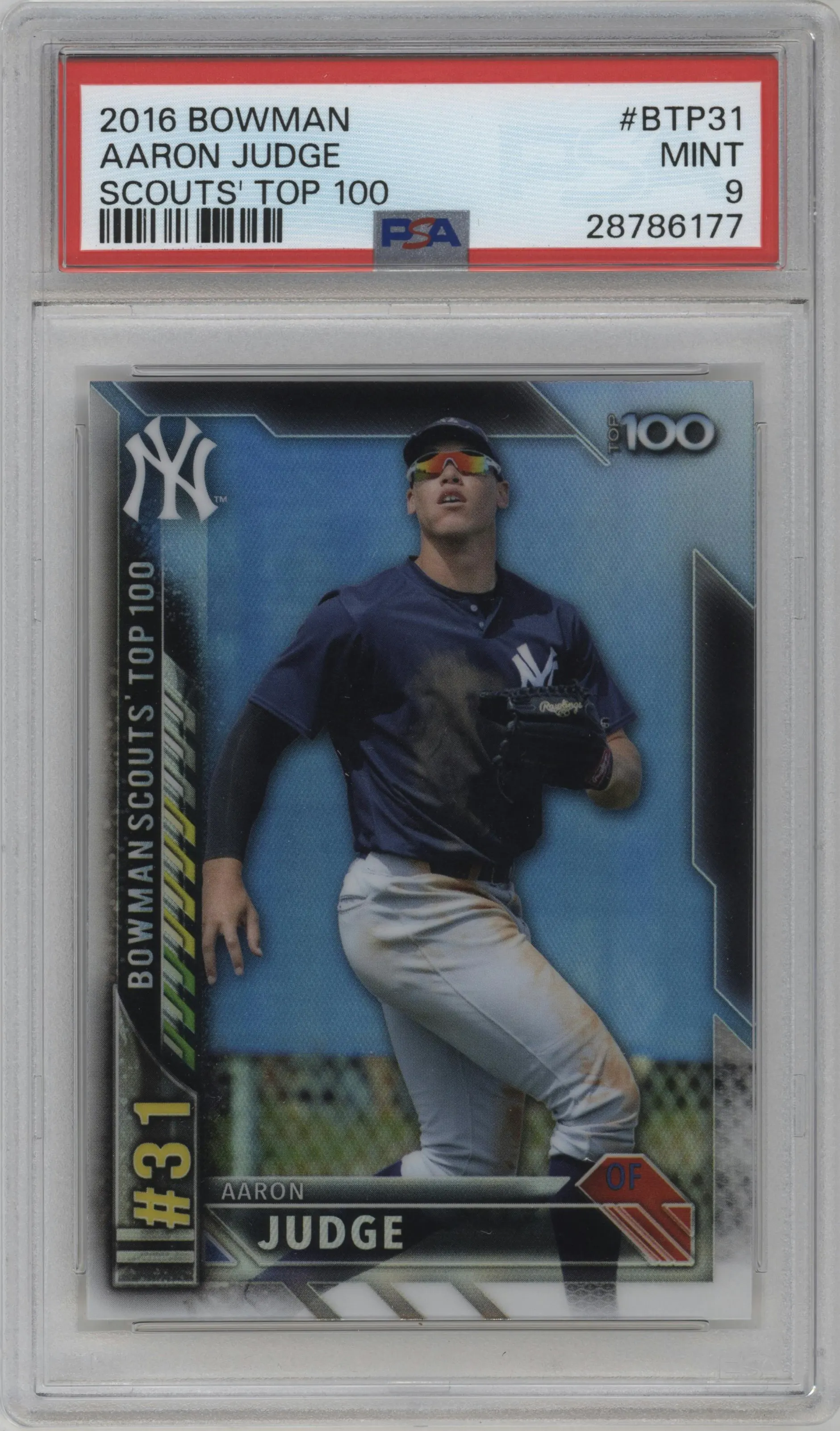 2016 Bowman Scouts' Top 100 Aaron Judge #BTP-31 PSA 9