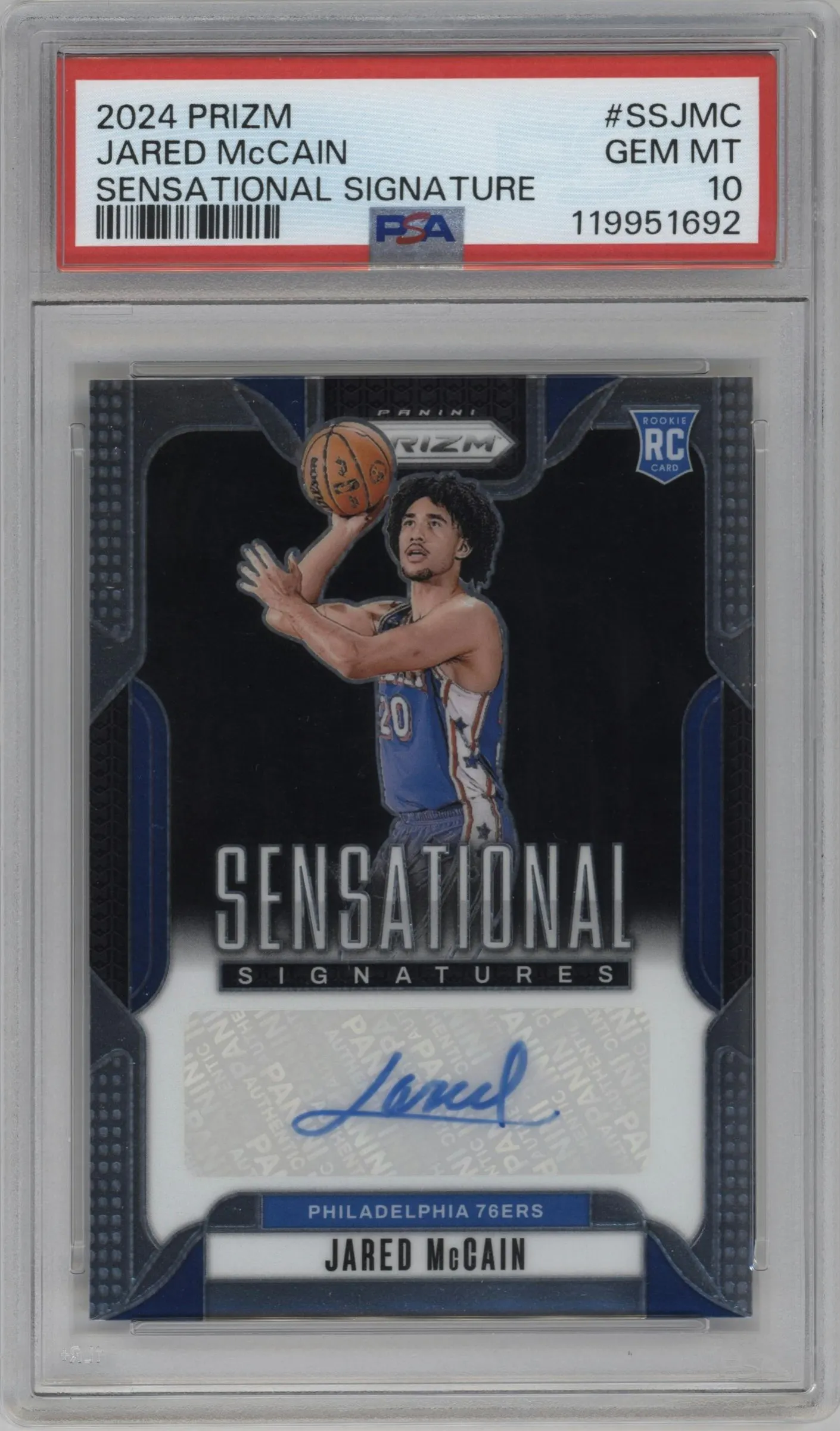 2024 Panini Prizm Sensational Sig. Jared McCain #SS-JMC PSA 10