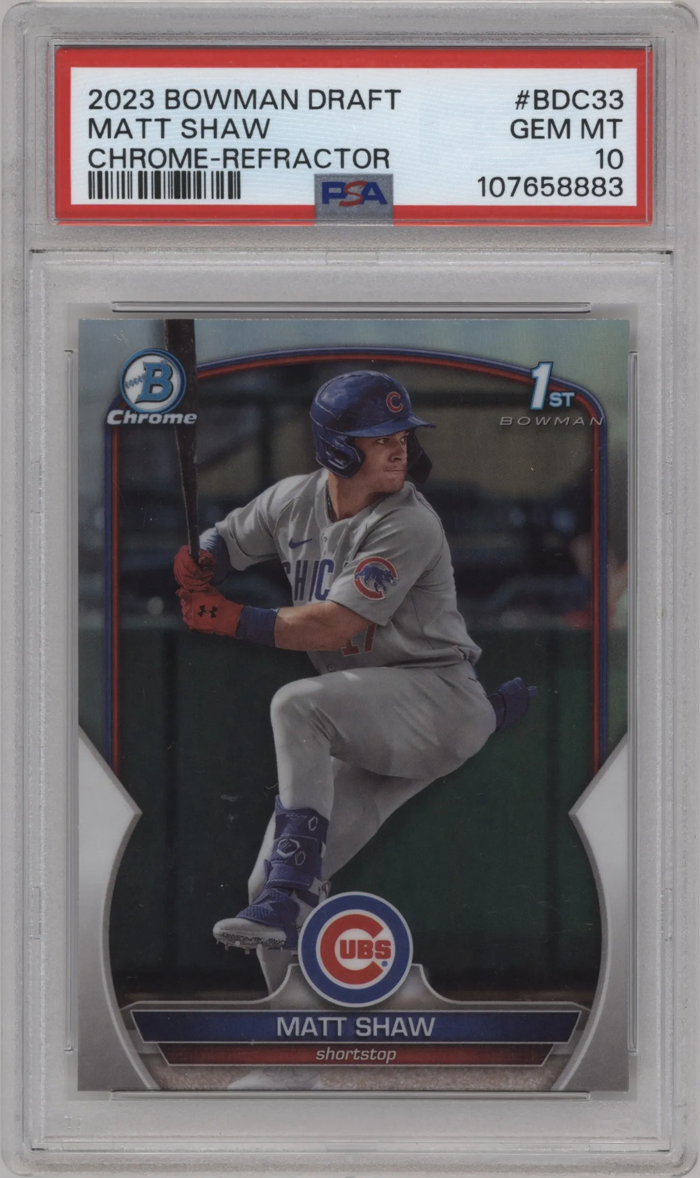 2023 Bowman Draft Chrome Matt Shaw Refractor #BDC-33 PSA 10
