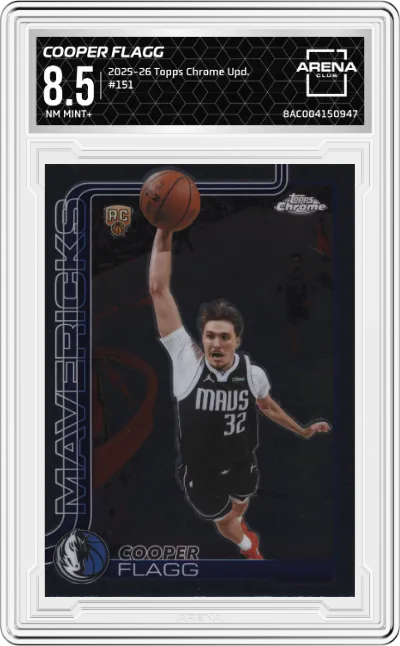 2025 Topps Chrome Update Cooper Flagg #151 ARENA CLUB 8.5