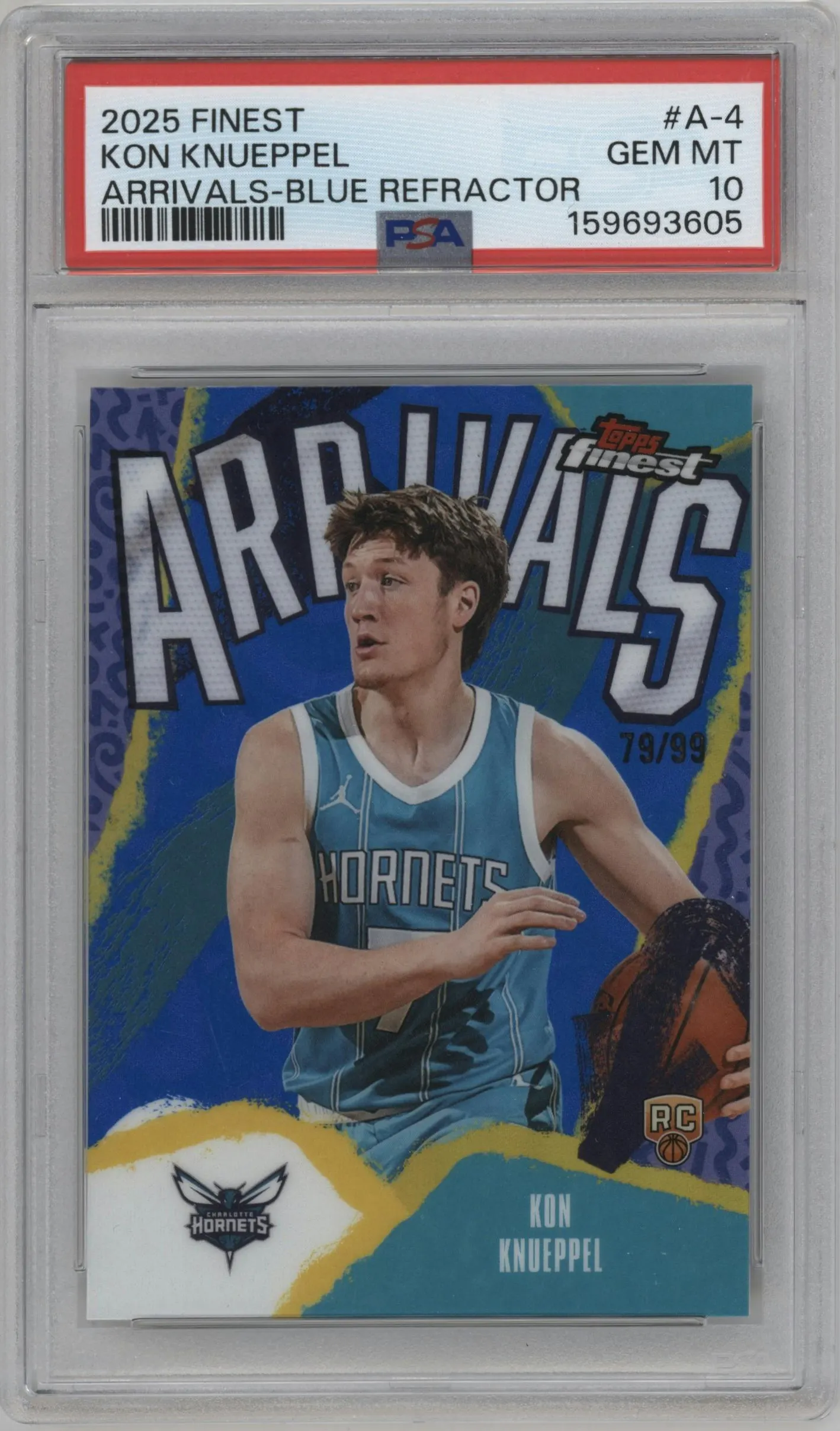2025 Finest Arrivals Kon Knueppel Blue Refractor #A-4 PSA 10