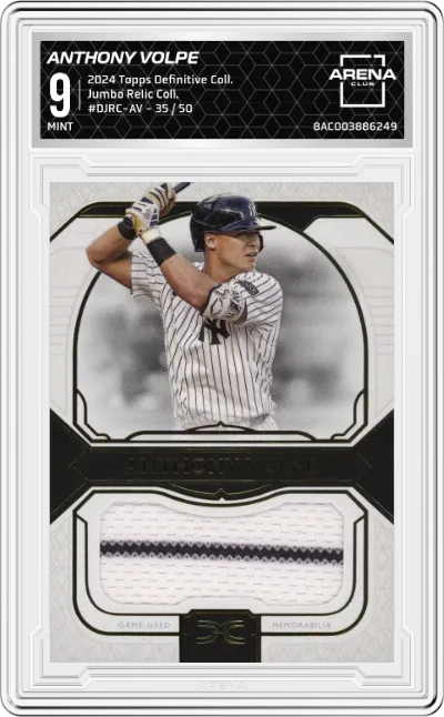 2024 Topps Definitive Collection Jumbo Relic Coll. Anthony Volpe ARENA CLUB 9