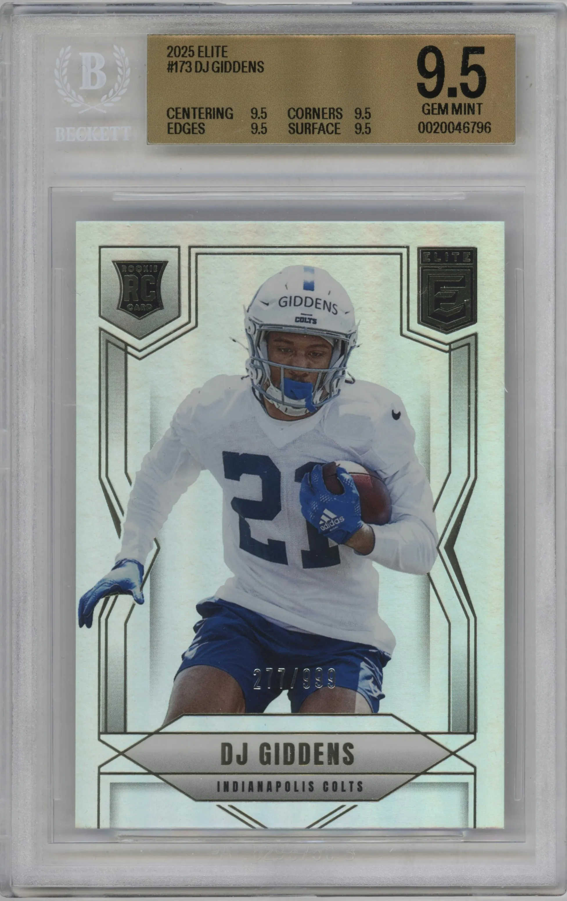 2025 Panini Donruss Elite DJ Giddens #173 BGS 9.5