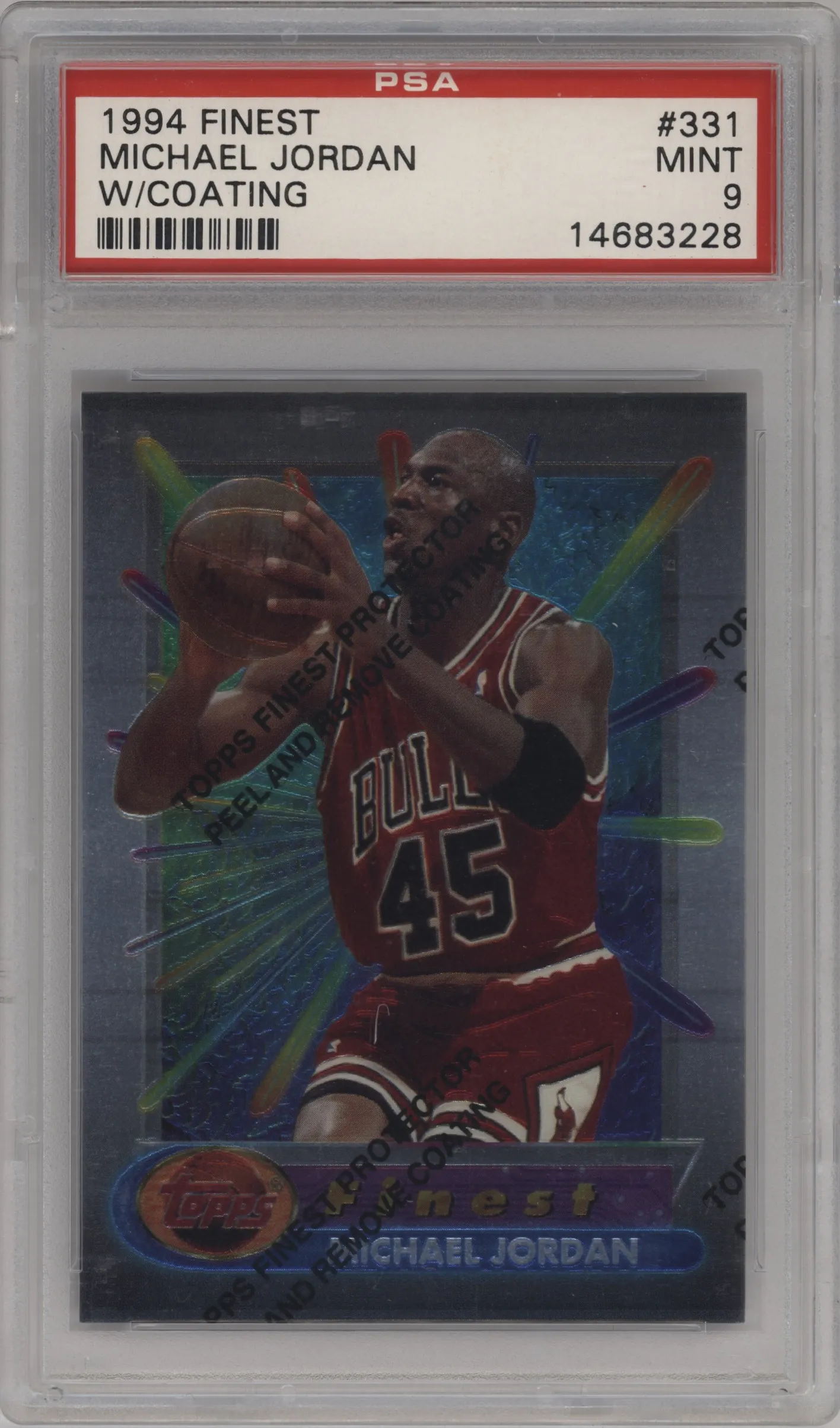 1994 Topps Finest Michael Jordan W/ Coating #331 PSA 9