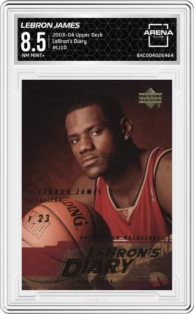 2003 Upper Deck LeBron's Diary LeBron James #LJ10 ARENA CLUB 8.5