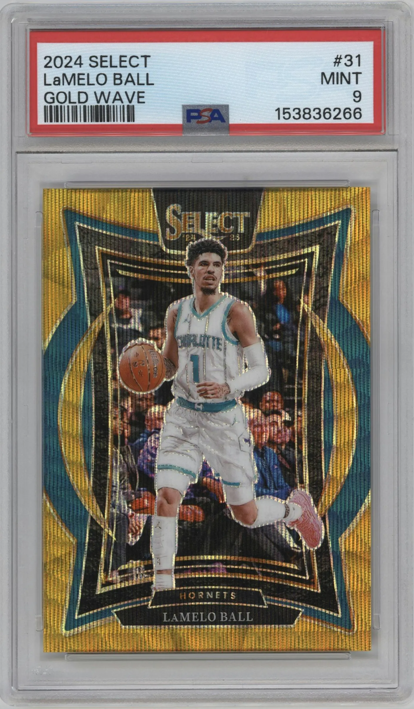 2024 Panini Select LaMelo Ball Gold Wave #31 PSA 9