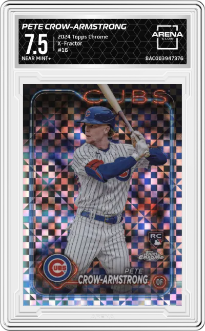 2024 Topps Chrome Pete Crow-Armstrong X-Fractor #16 ARENA CLUB 7.5