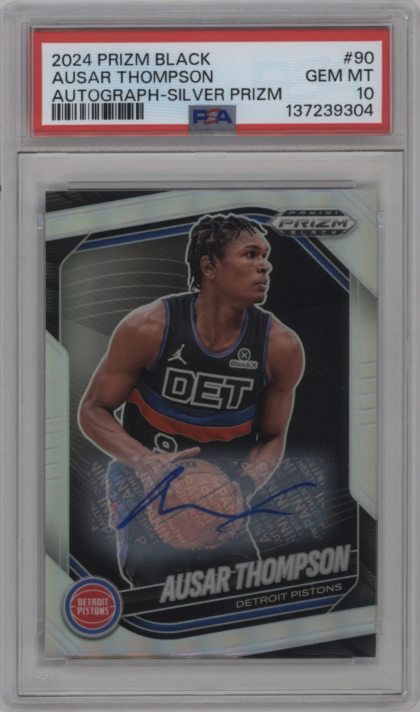 2024 Panini Prizm Black Auto Ausar Thompson #90 PSA 10