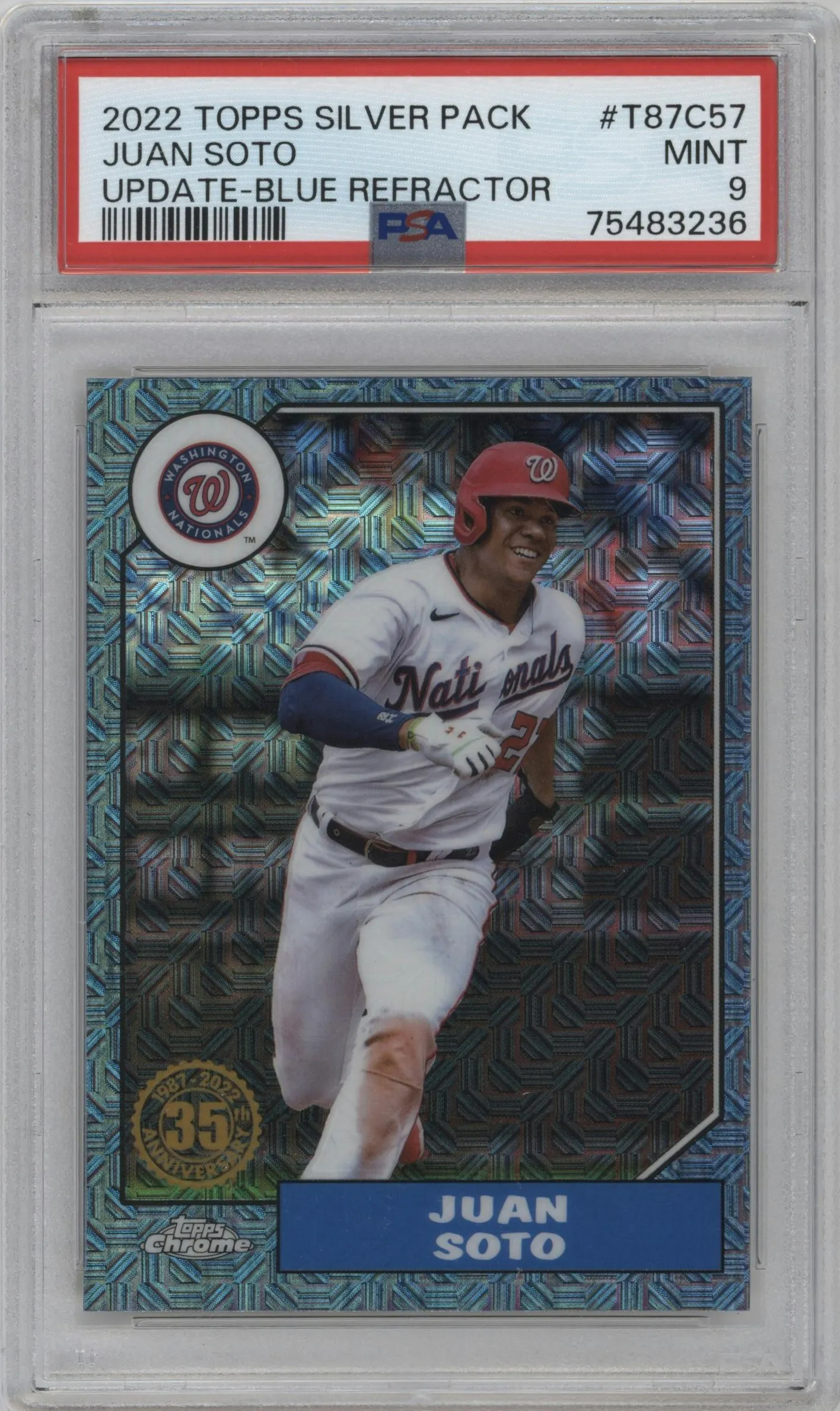 2022 Topps Silver Pack 1987 Topps Juan Soto Blue #T87C-57 PSA 9