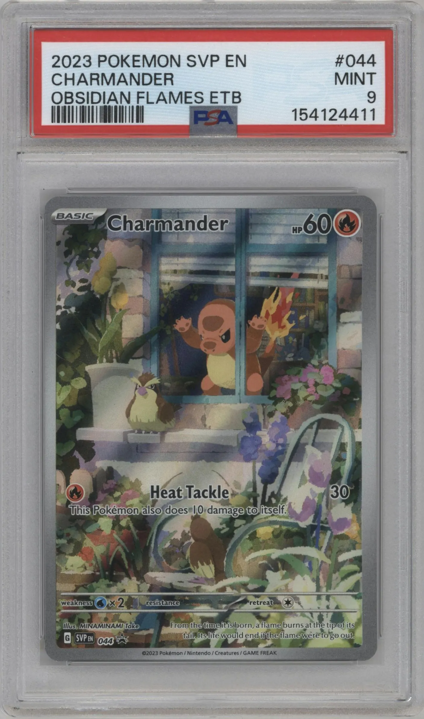 2023 Pokemon SV Charmander Obsidian Flames ETB #044 PSA 9