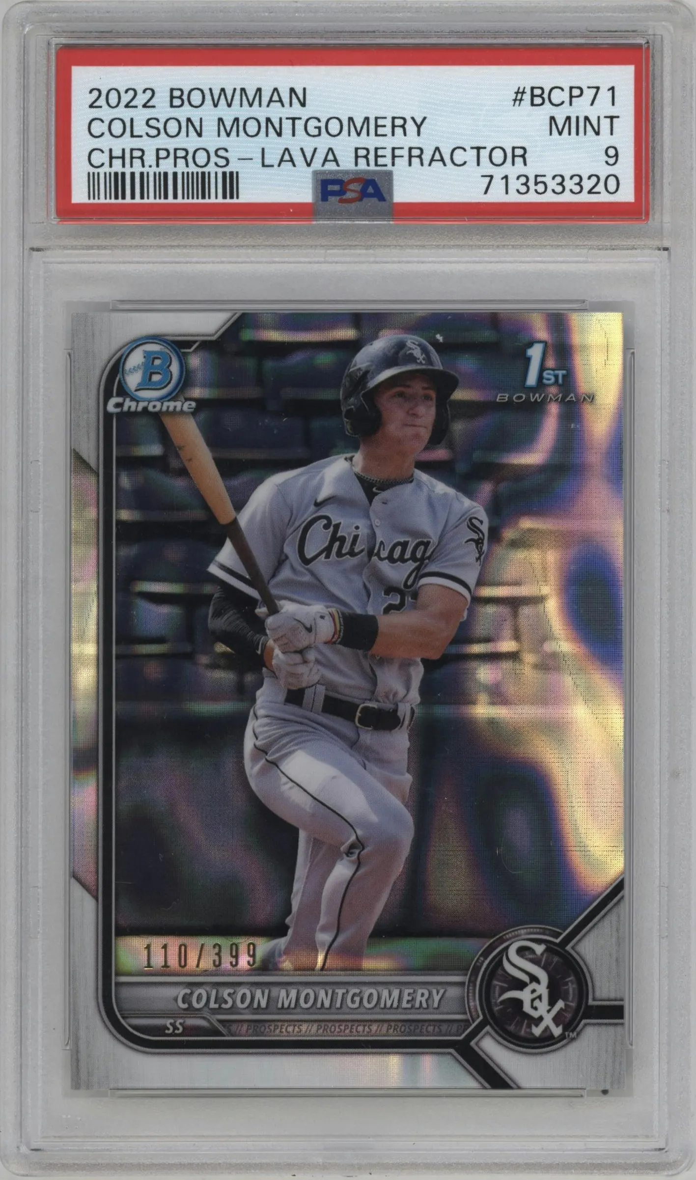 2022 Bowman Chr.Pros. Colson Montgomery Lava Ref. #BCP-71 PSA 9