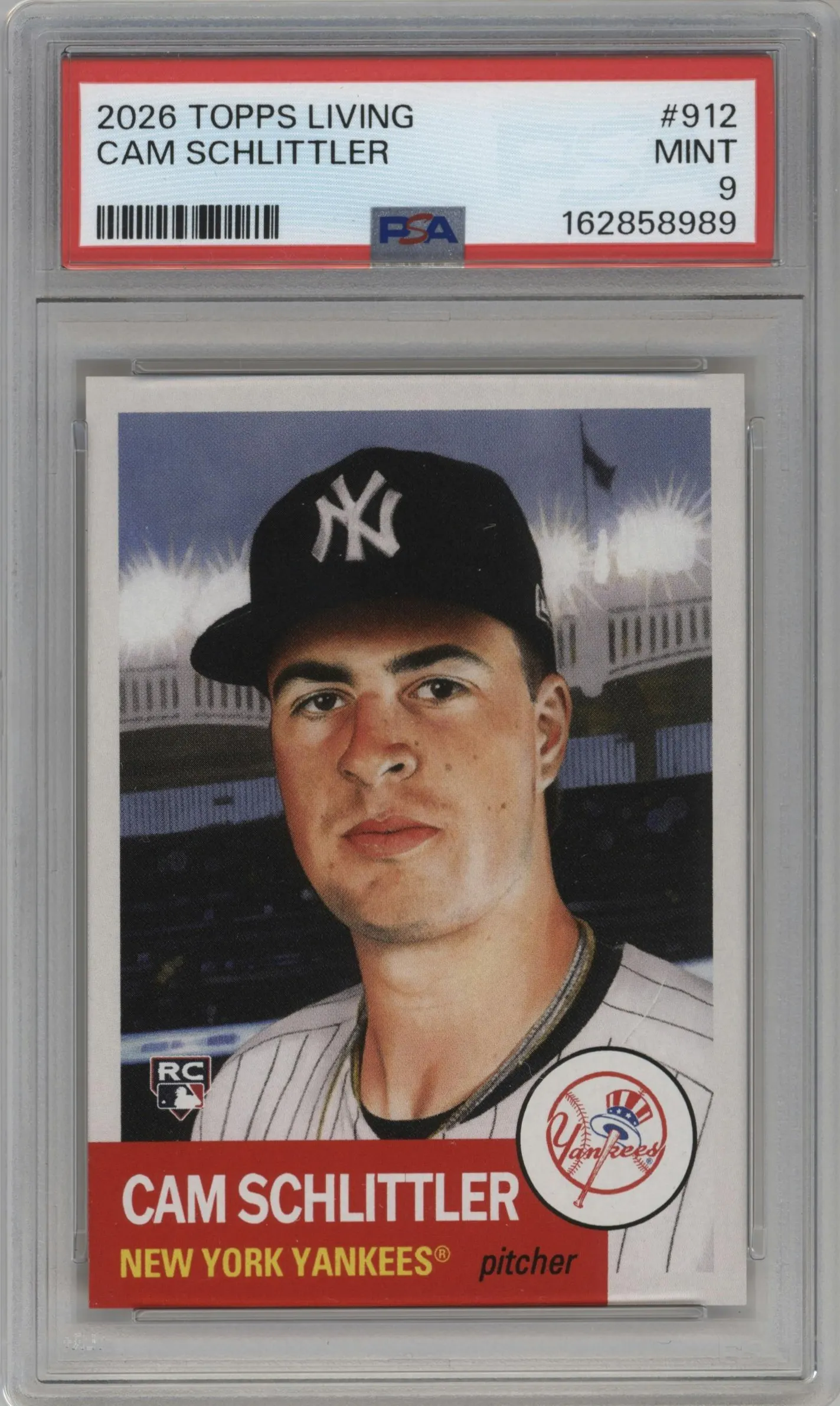 2018 Ultimate Topps Living Set 2026 Cam Schlittler #912 PSA 9