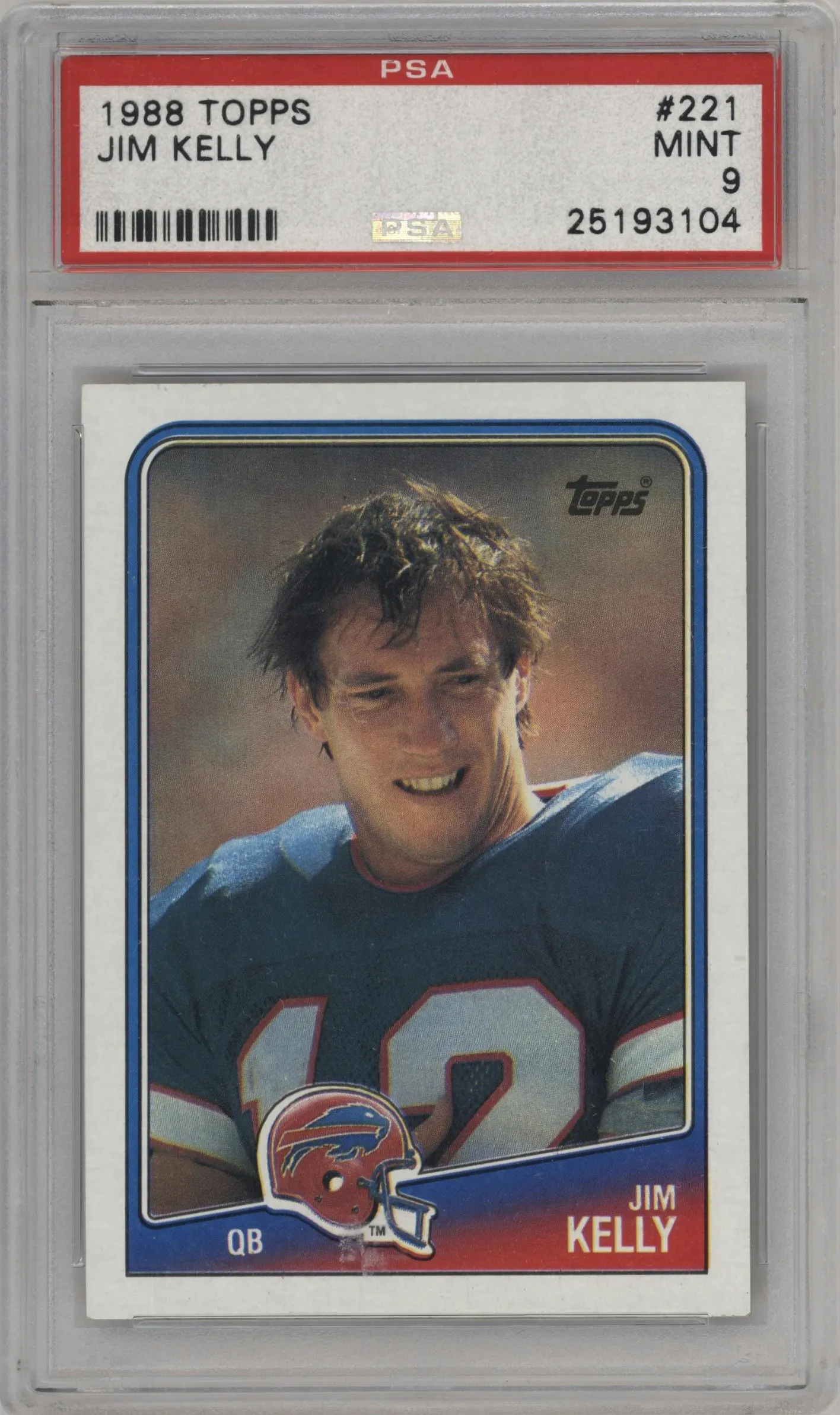 1988 Topps Jim Kelly #221 PSA 9