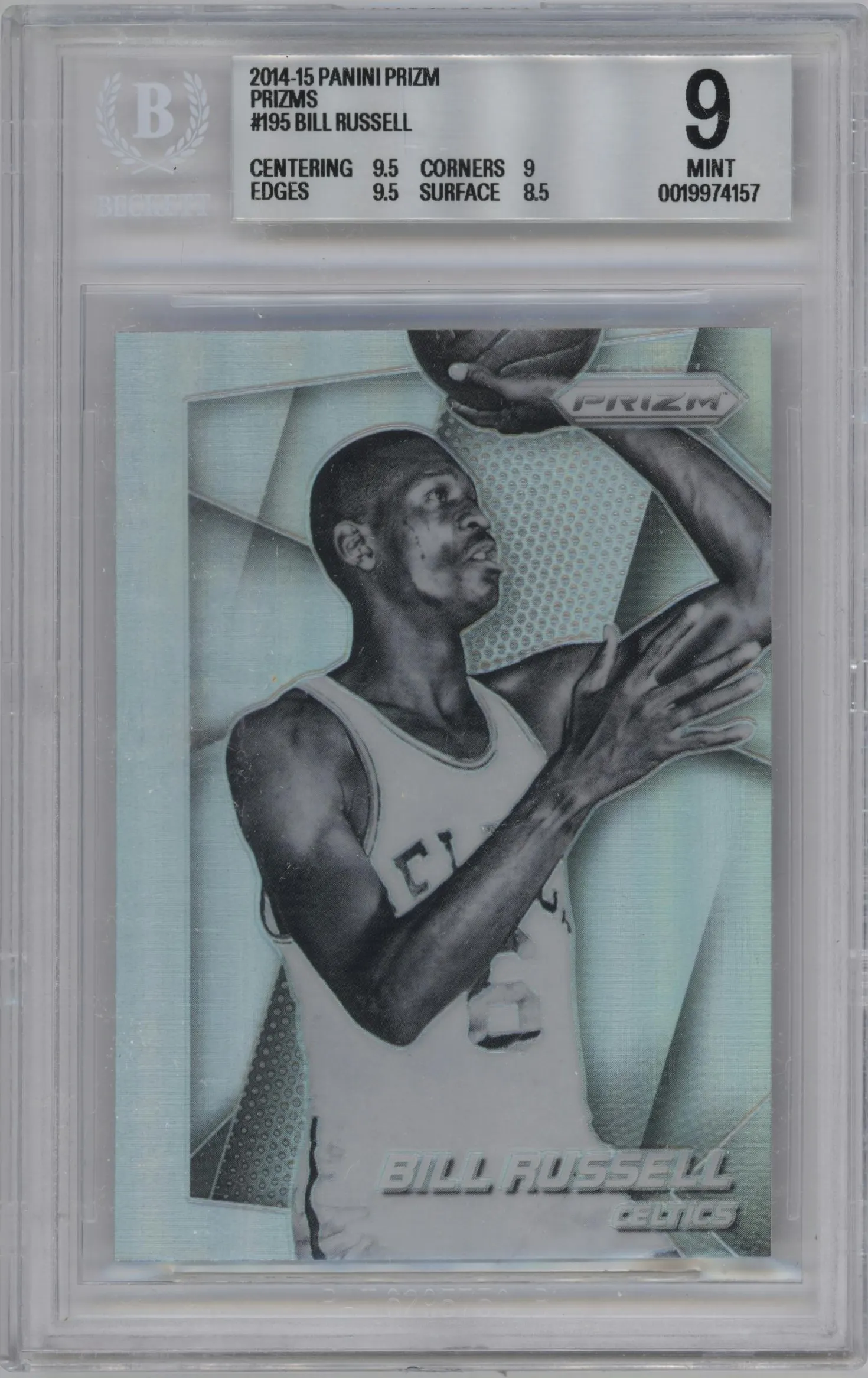 2014 Panini Prizm Bill Russell Prizm BGS 9