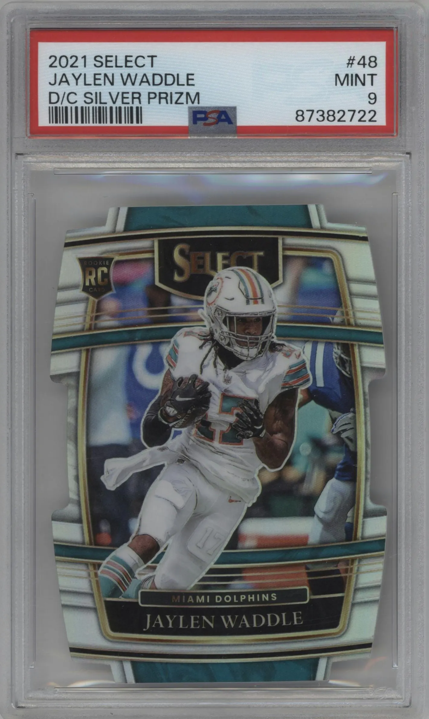 2021 Panini Select Jaylen Waddle Die-Cut Silver #48 PSA 9