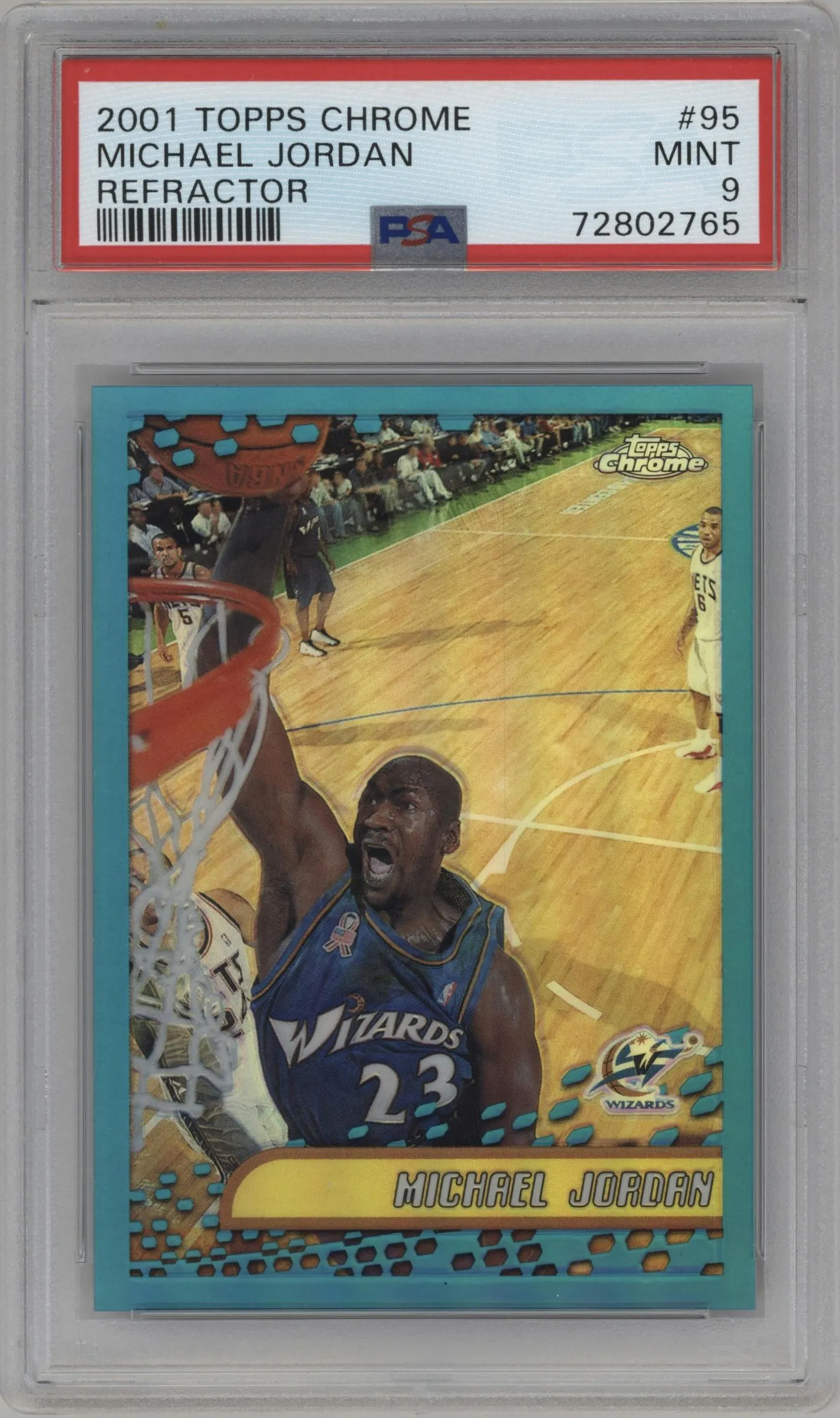2001 Topps Chrome Michael Jordan Refractor #95 PSA 9