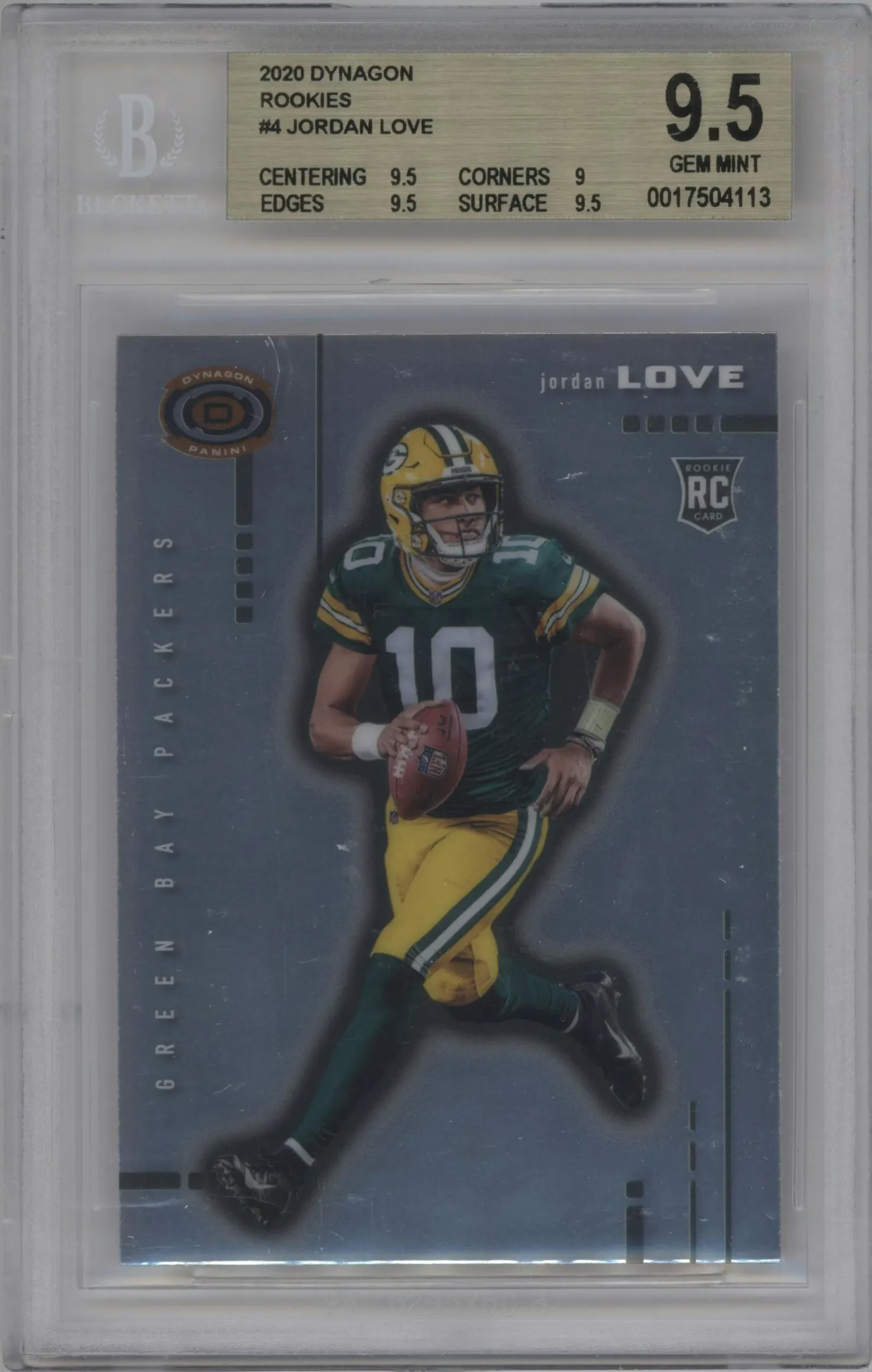 2020 Panini Chronicles Dynagon Jordan Love #D-4 BGS 9.5