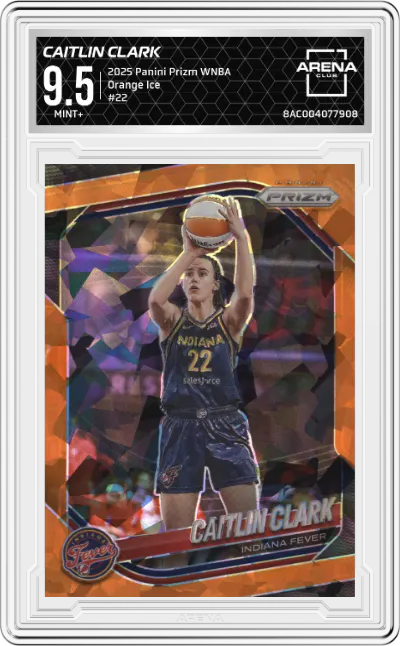 2025 Panini Prizm WNBA Caitlin Clark Orange Ice #22 ARENA CLUB 9.5