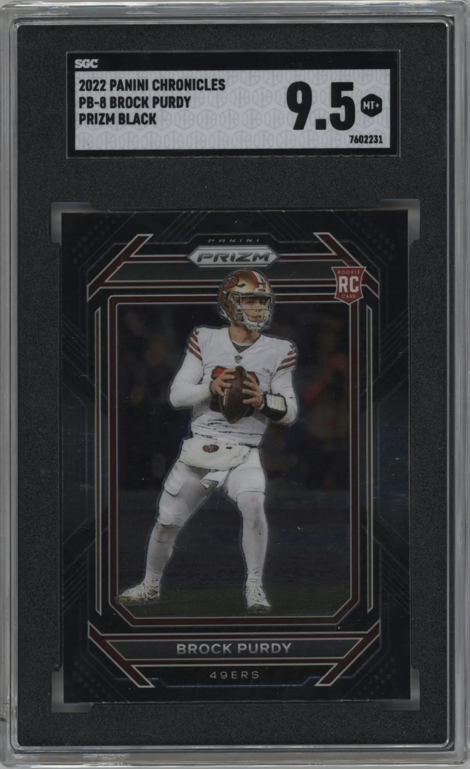 2022 Panini Chronicles Prizm Black Brock Purdy #PB-8 SGC 9.5