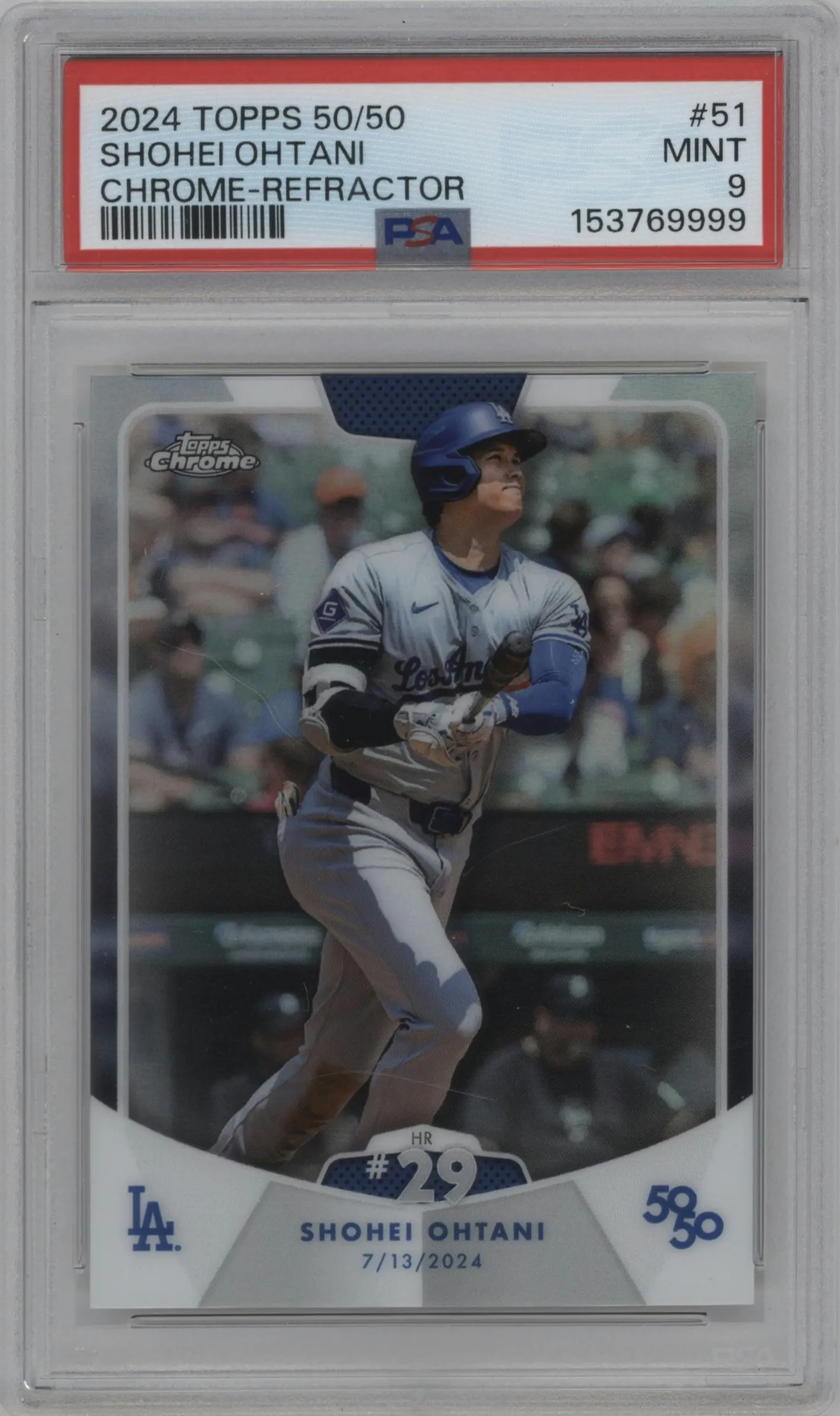 2024 Topps 50/50 Shohei Ohtani Chrome Refractor #51 PSA 9