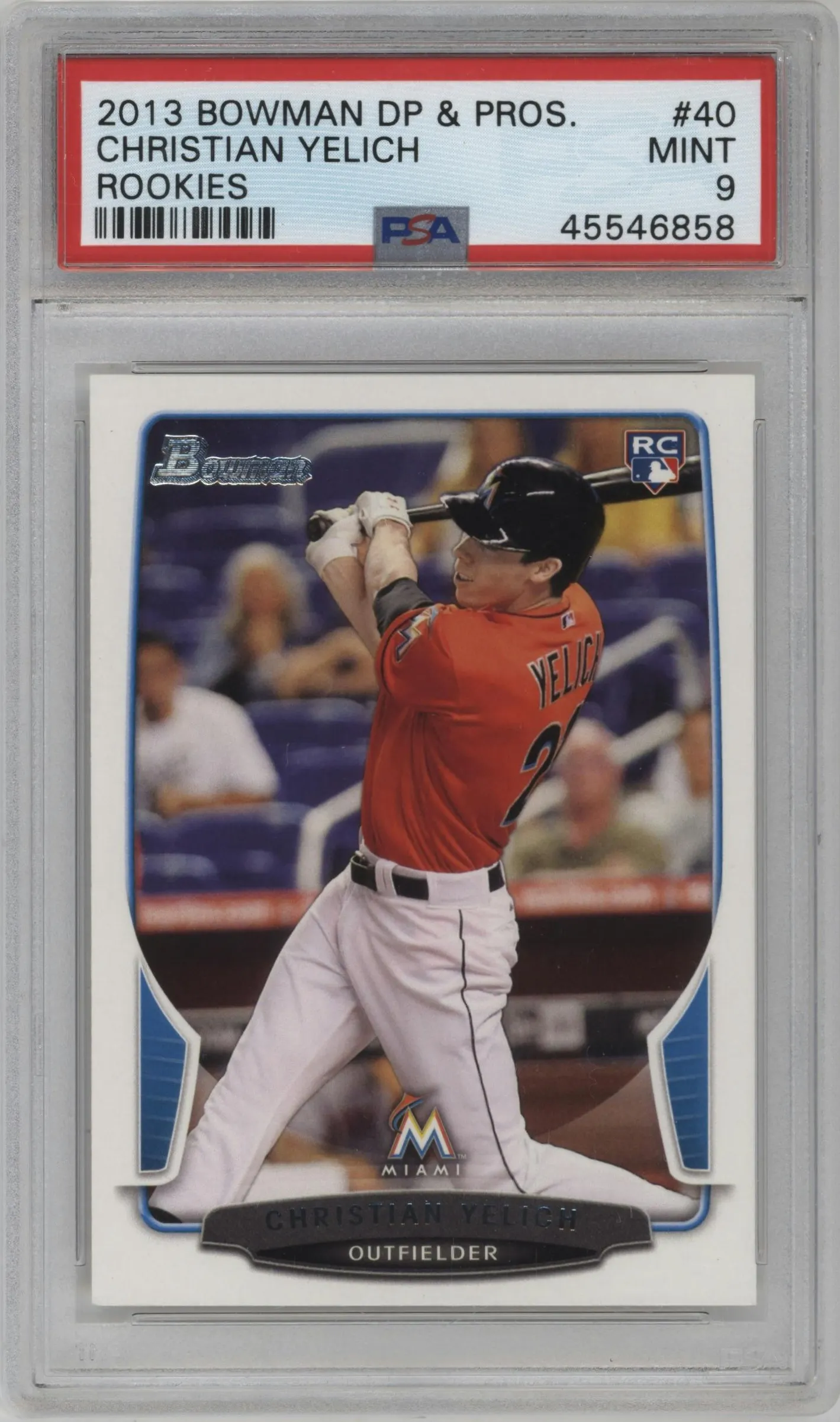 2013 Bowman Draft Picks & Prospects Christian Yelich #40 PSA 9